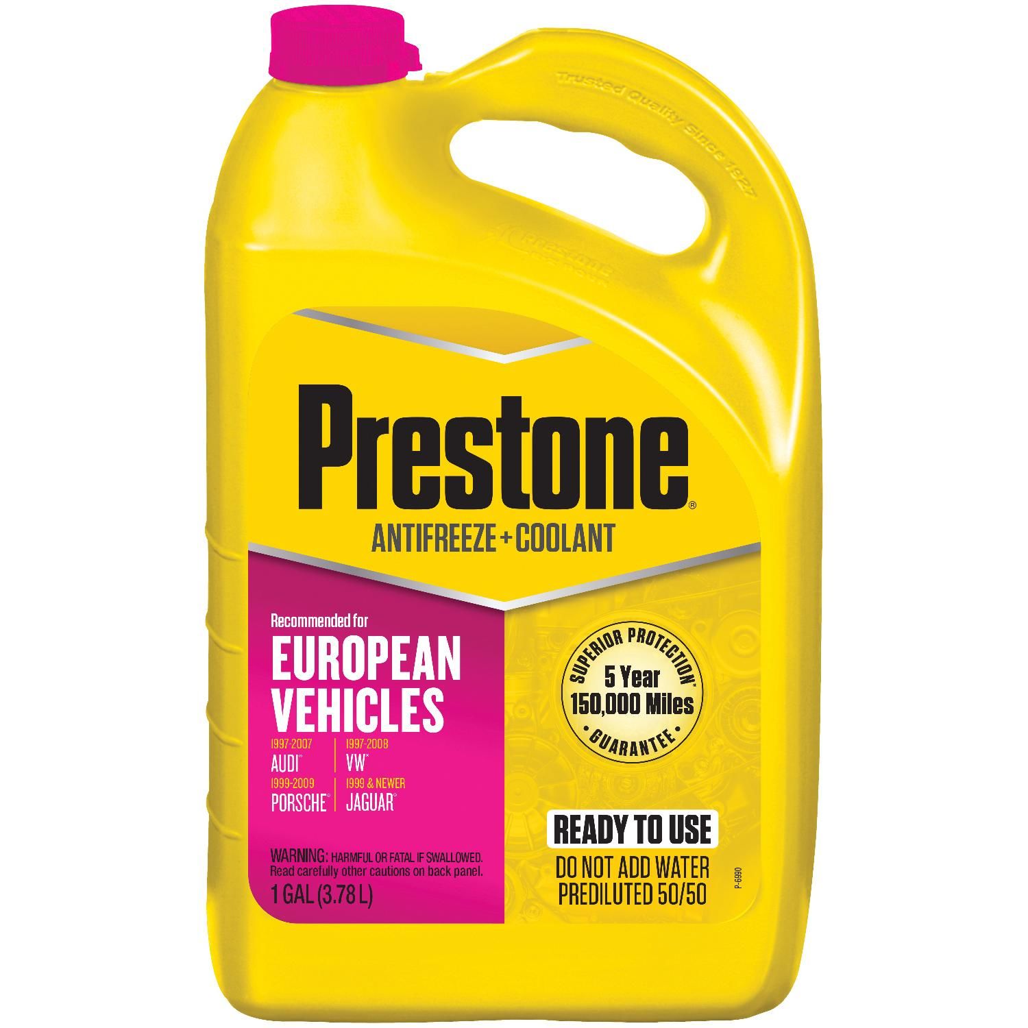 Prestone European Vehicles Pink Antifreeze and Coolant 1gal