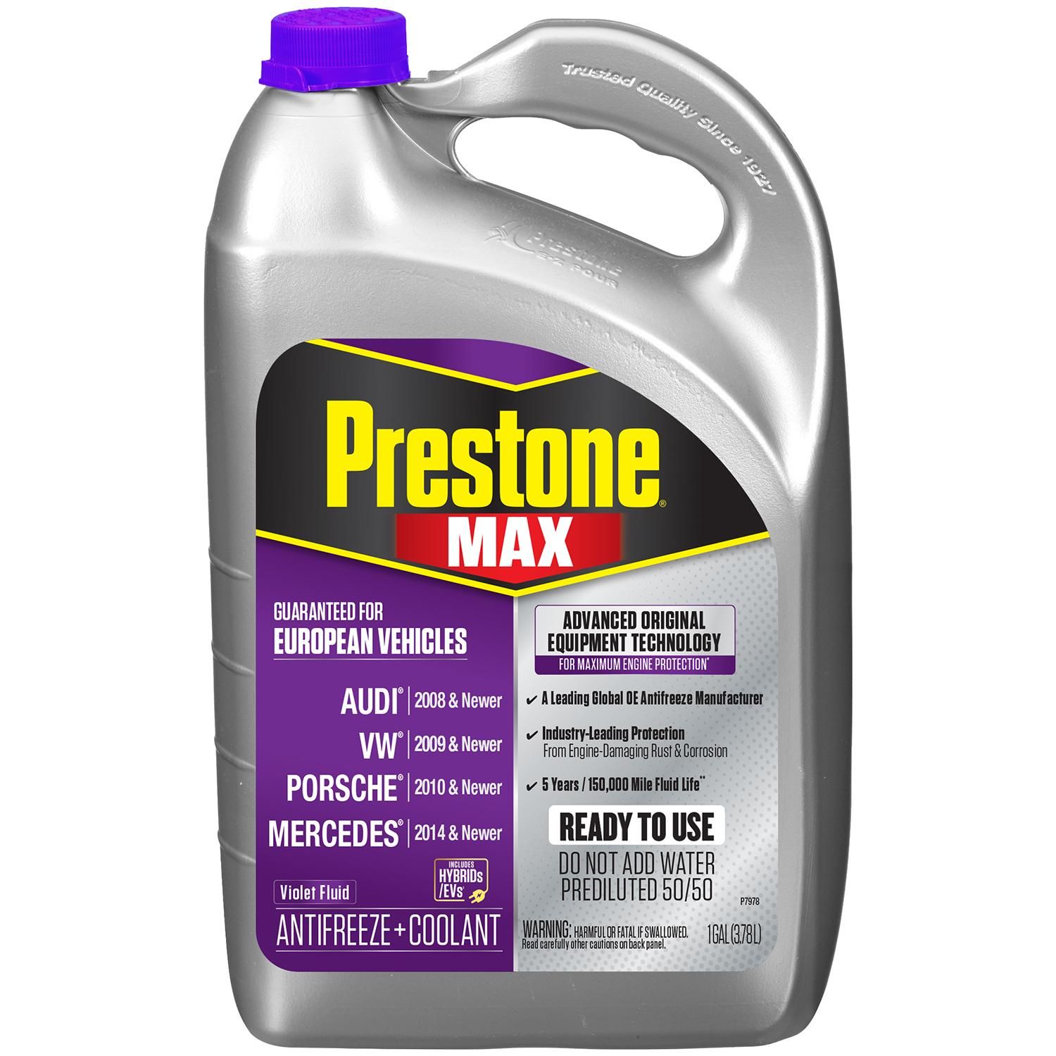 Prestone Antifreezecoolant European Violet 5050 Premixed 1 Gallon