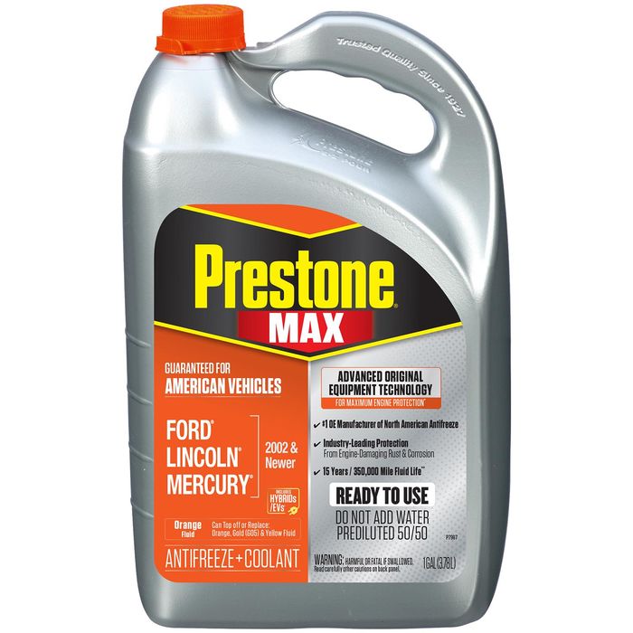 Prestone Max American Vehicles Orange Antifreeze and Coolant Ready-To-Use