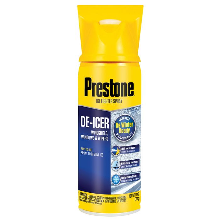 Prestone Windshield De-icer Spray Ice Remover Scraper 17oz for