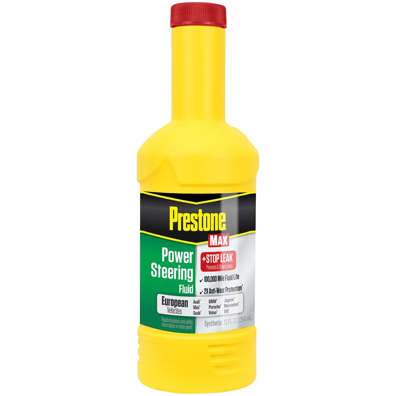 Prestone MAX European Vehicle Power Steering Fluid with Stop Leak 12oz