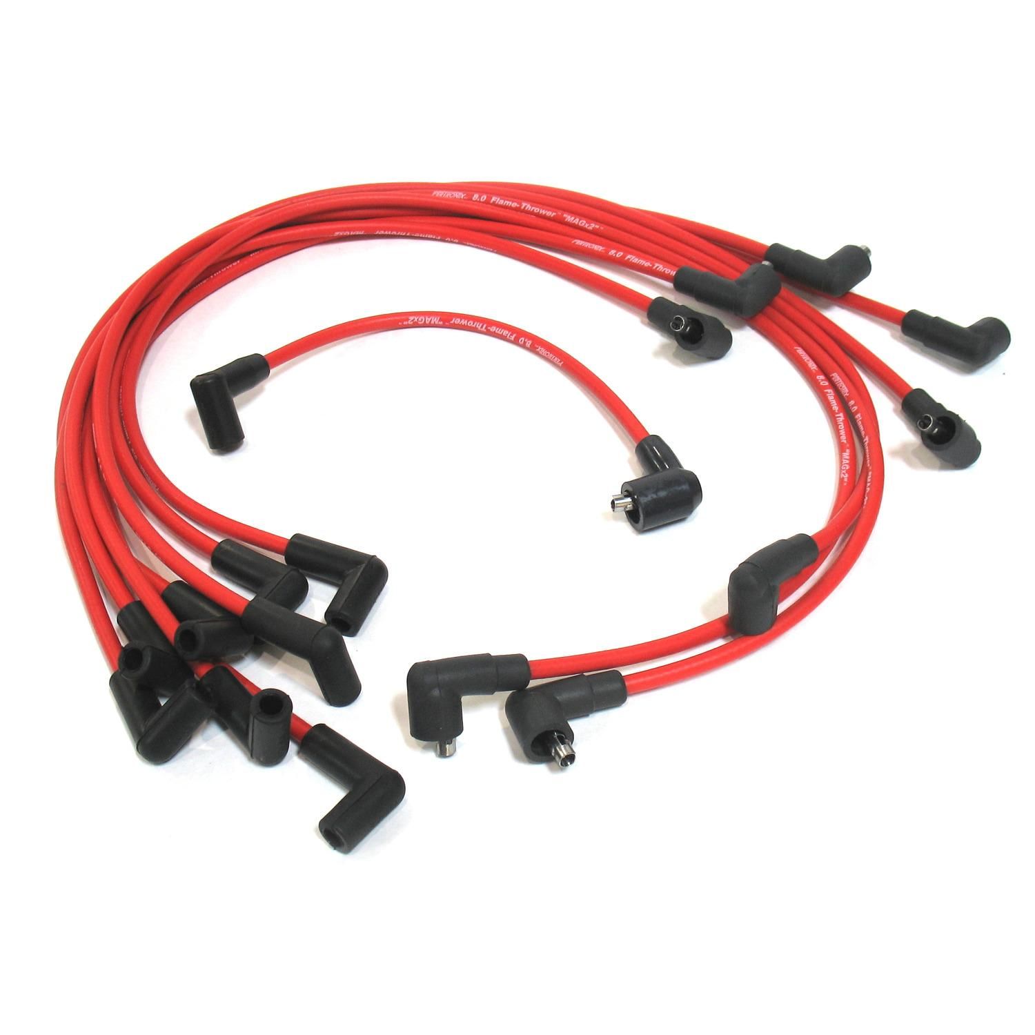 Pertronix 8mm Red 8 Cylinder Custom Chevy Marine 90 Degree Spark Plug Wire