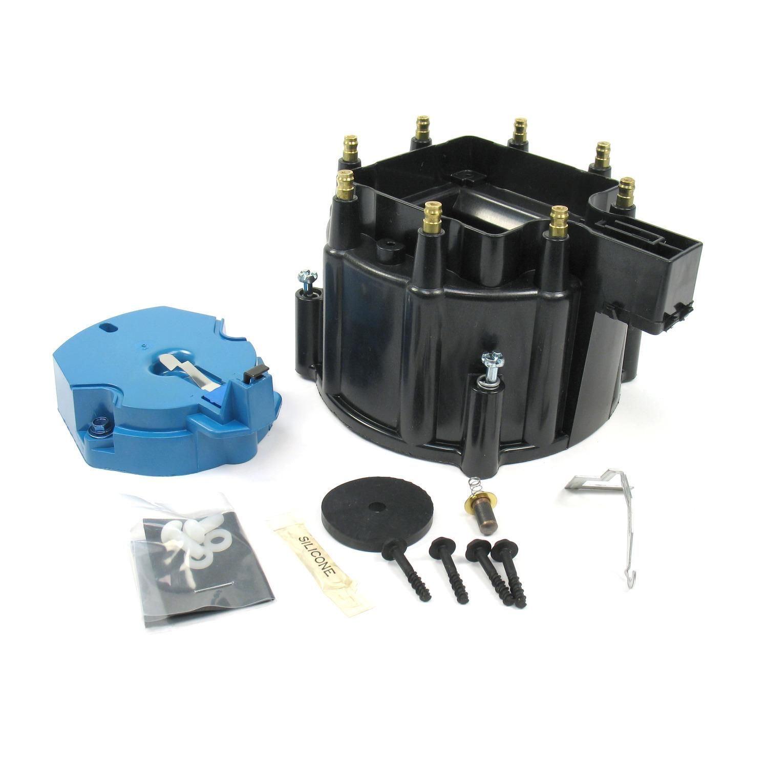 Pertronix Black Flame Thrower Hei Distributor Cap And Rotor Kit