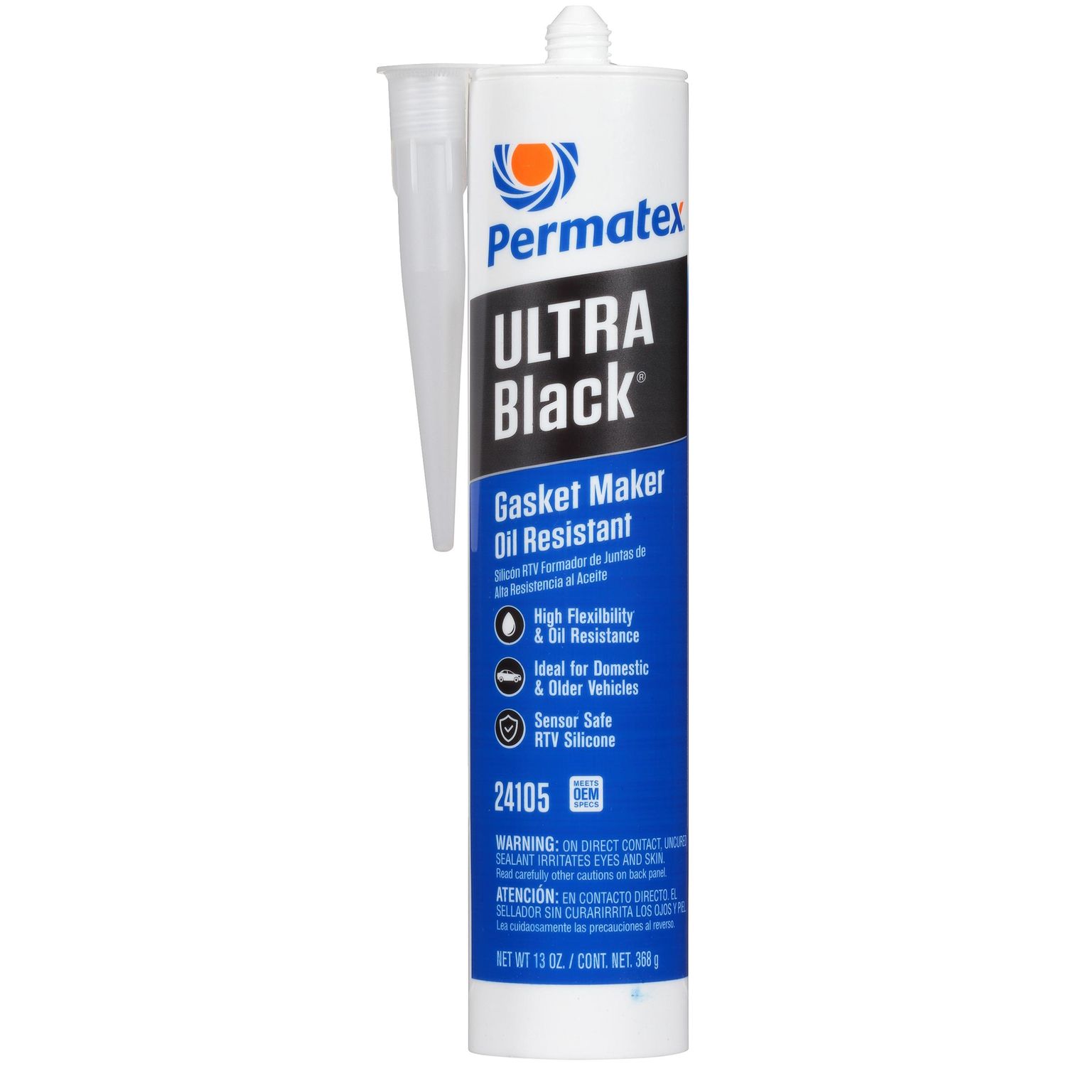 Permatex 24105 Ultra Black Maximum Oil Resistance RTV Silicone Gasket Maker, 13 oz.