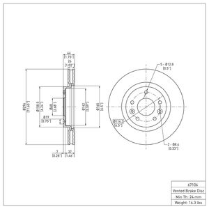 R1 Concepts Disc Brake Rotor ERE-67106 for Nissan/Datsun Rogue