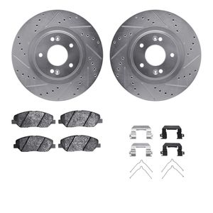 8pc Front Rear Drilled Brake Rotors Brake Pads For Hyundai Tucson Kia Sportage E - Foto 9