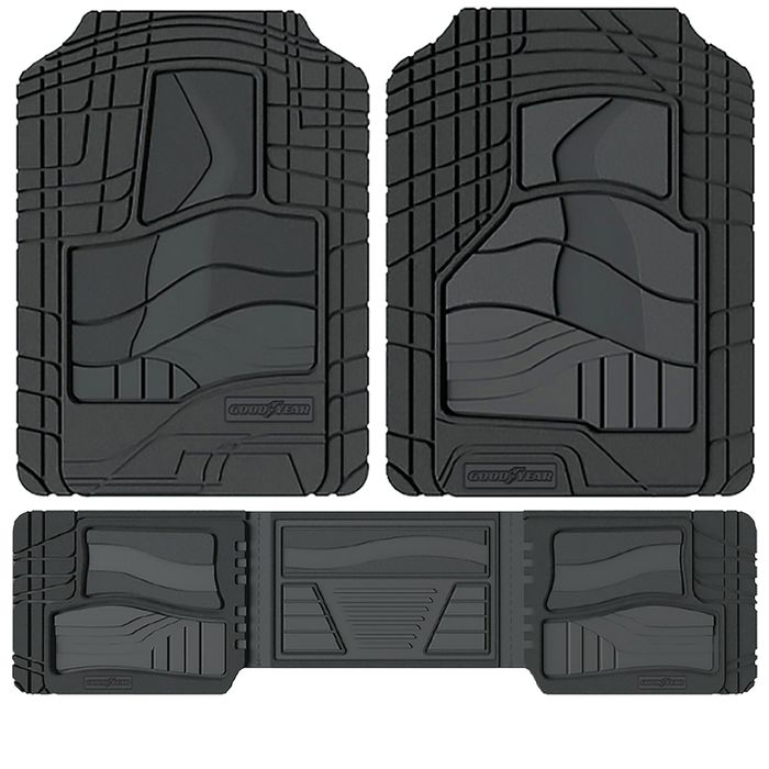 Goodyear Black Premium Rubber Truck Floor Mats 3 Piece