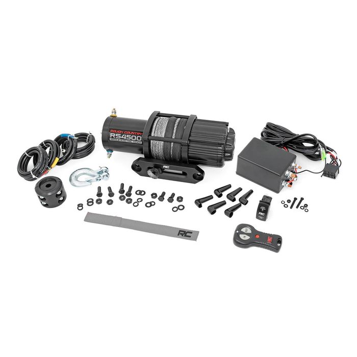 Rough Country 4,500lbs Synthetic Rope Winch with Remote