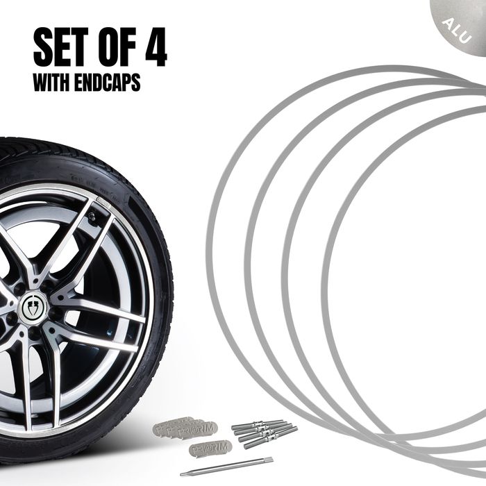 PrioRim 22in Silver Wheel Rim Guard Set