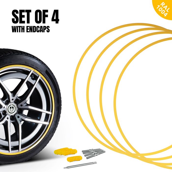 PrioRim 22in Yellow Wheel Rim Guard Set