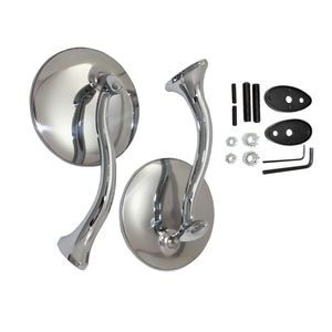 Built Tough Performance Street Rod Swan Neck 4in Polished Stainless Steel Mirrors for Mazda 3