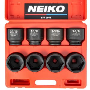 ぬっこ NEIKO 3/4in Drive Jumbo SAE Shallow Impact Socket Set 8 Piece