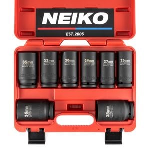 NEIKO 3/4in Drive Jumbo Metric Deep Impact Socket Set 8 Piece