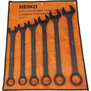 NEIKO SAE 12 Point Box End Jumbo Combination Wrench Set 6 Piece