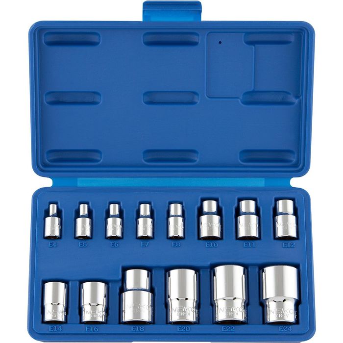 NEIKO E4 to E24 E Torx Socket Set 14 Piece