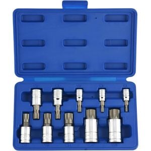 NEIKO XZN Metric Triple Square Spline Bit Socket Set 10 Piece
