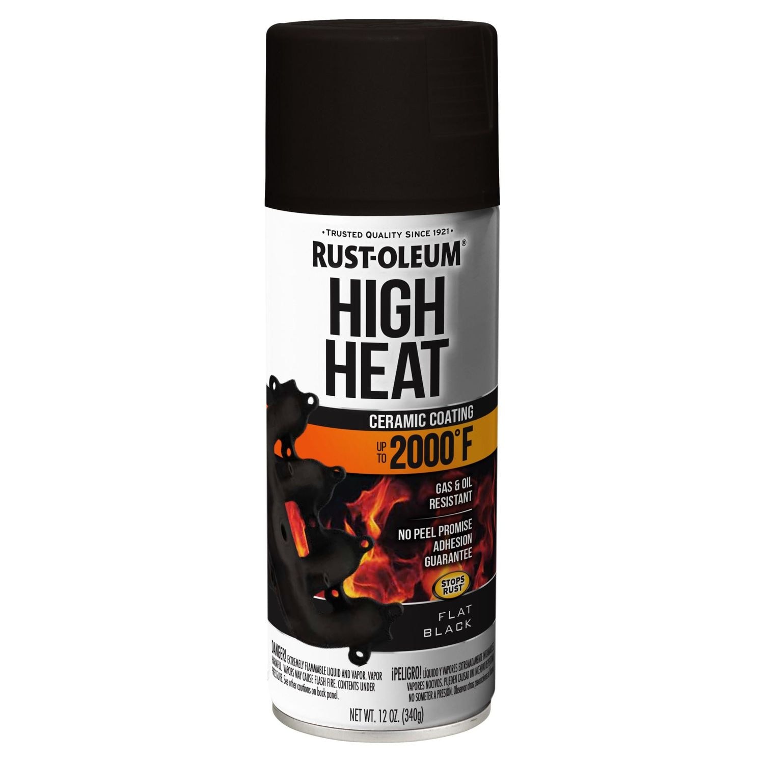 RustOleum Flat Black 2000 Degree High Heat Spray Paint 12oz