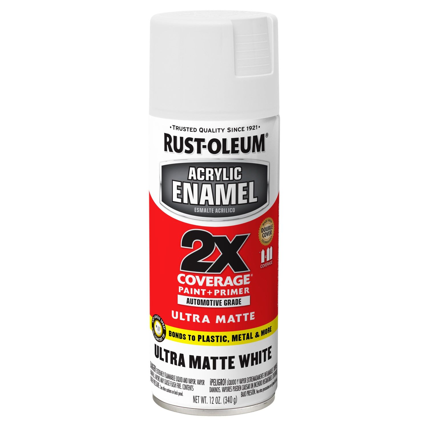 RustOleum Ultra Matte White Acrylic Enamel 2X Spray Paint 12Oz