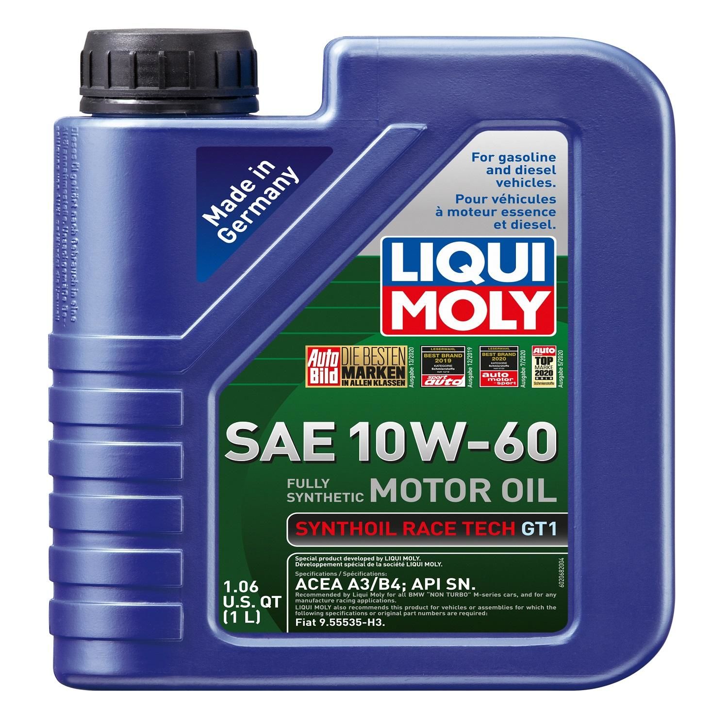 LIQUI MOLY Synthoil Race Tech GT1 Engine Oil 10W-60 1 Liter