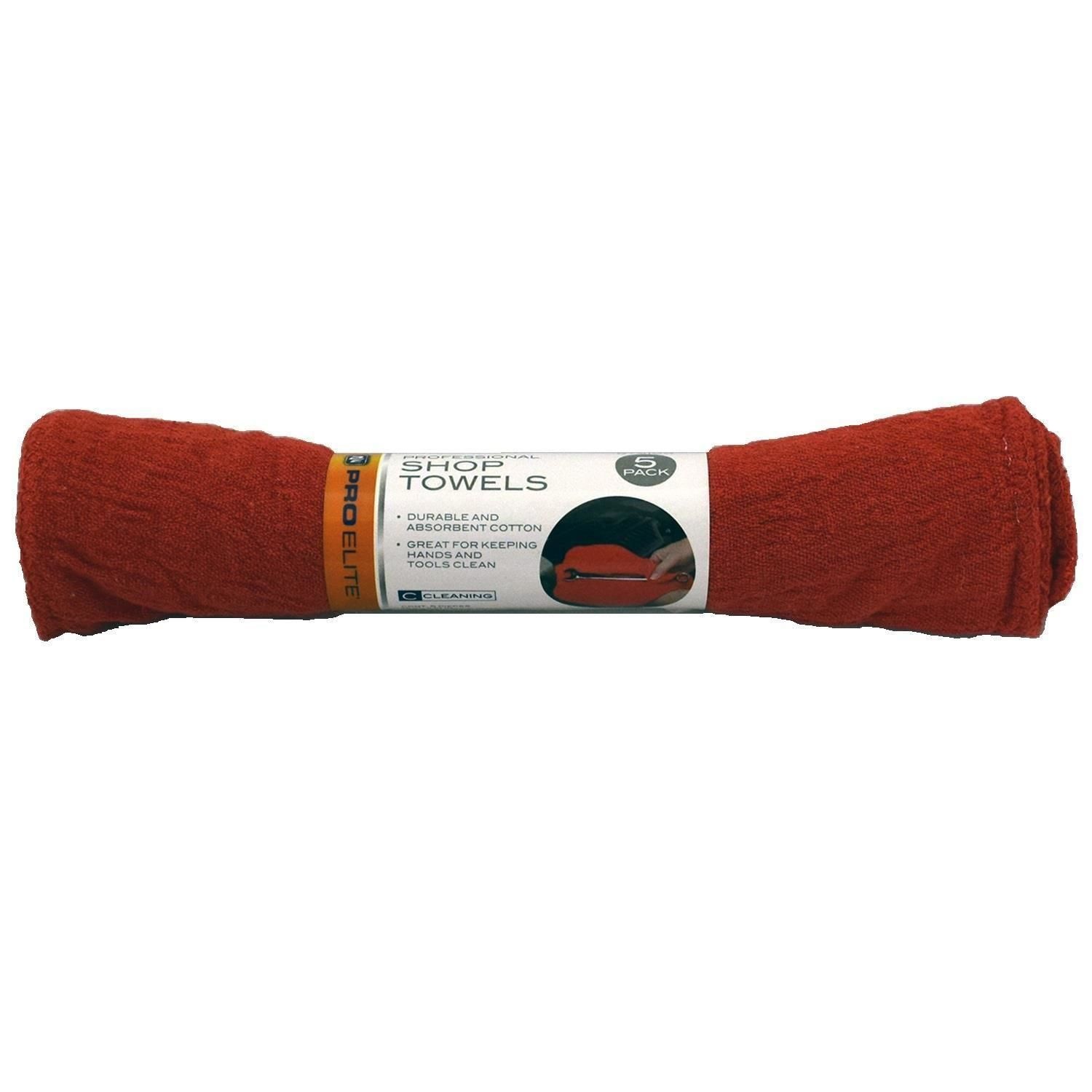 ProElite Red Shop Towels 5 Pack