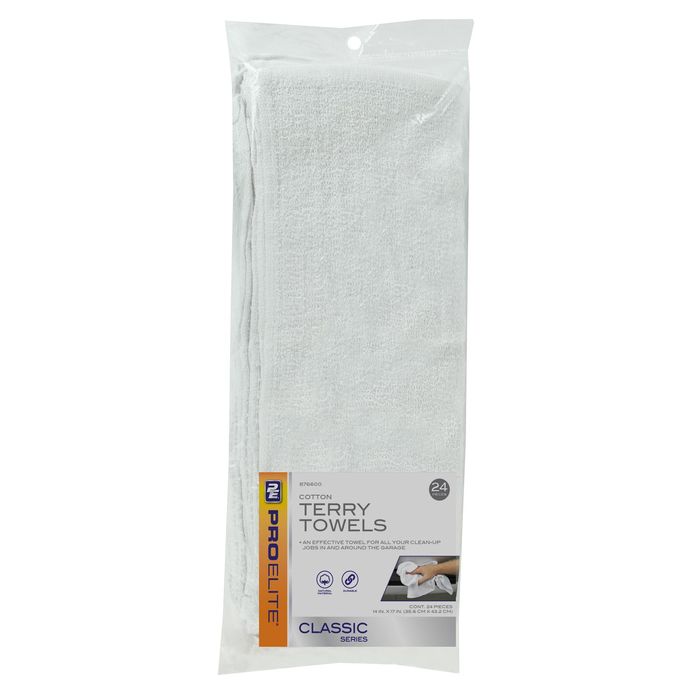 The Clean Store Terry Towel Cleaning Cloths Standard, White (100-Pack)