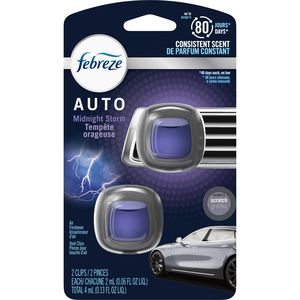 Febreze Car Odor Eliminating Air Freshener Vent Clips, Ocean, 2 Count 