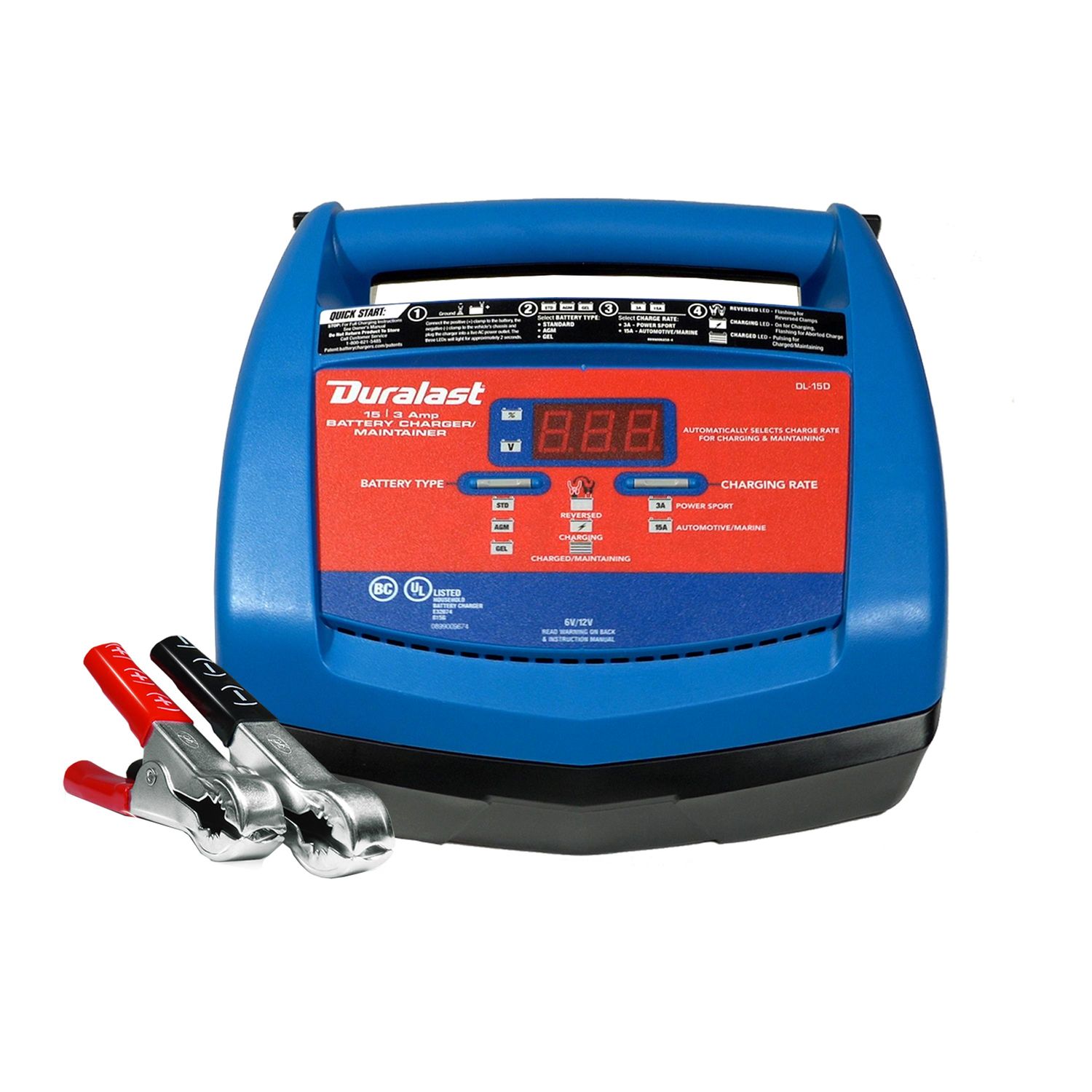 duralast 8 amp 6 volt and 12 volt battery charger and maintainer