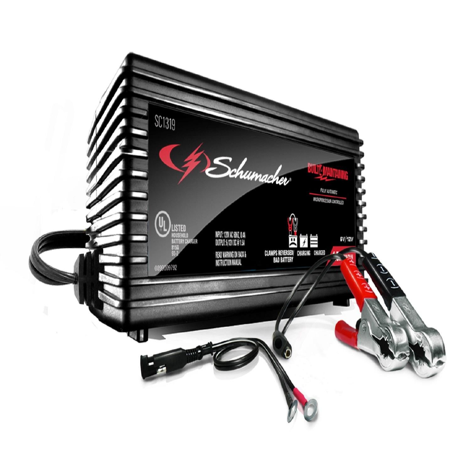 schumacher sc1319 1.5 a 6 12v fully automatic battery maintainer