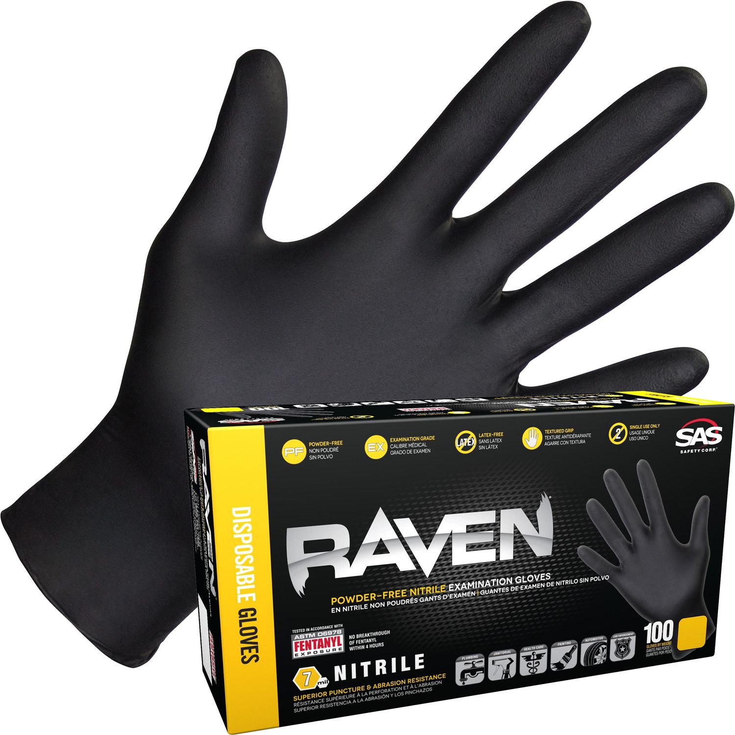 Raven Powder Free Nitrile Disposable Glove 100 Piece