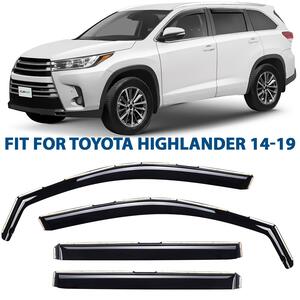 WellVisors Window Visors For 2001-2007 Toyota Highlander - Smoke Tint Side Deflectors