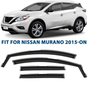 Lightronic In-Channel Side Window Deflectors For 2015-2024 Nissan Murano - Dark Smoke, 4-Piece Set
