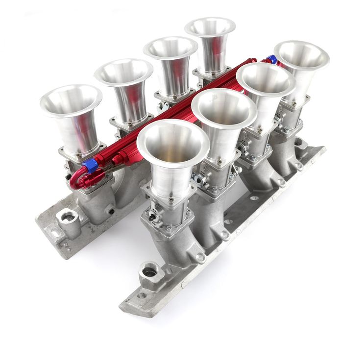 Speedmaster Chevy Bbc 454 Downdraft Efi Stack Satin Intake Manifold System Complete