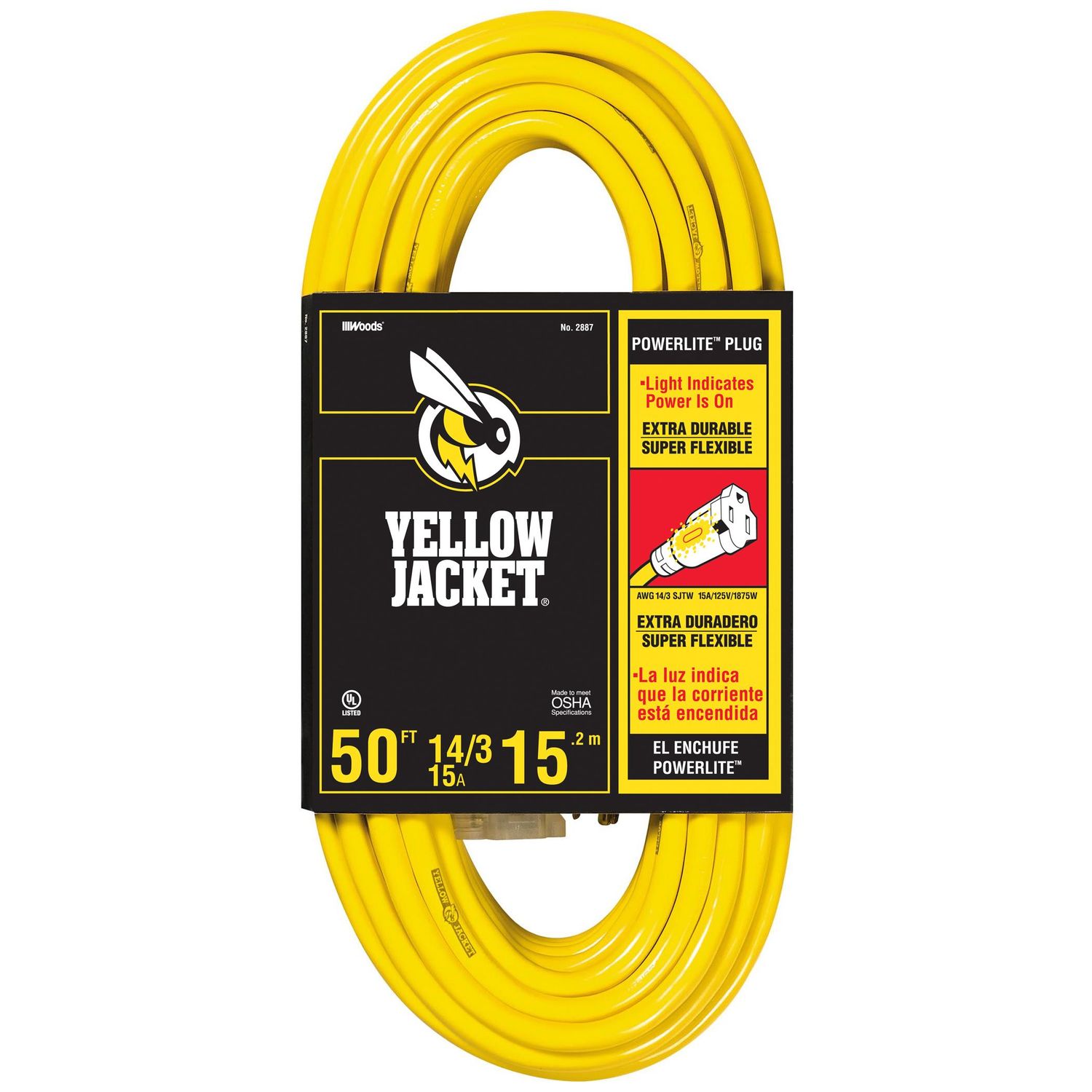 Yellow Jacket 14/3 50Ft Medium Duty Extension Cord