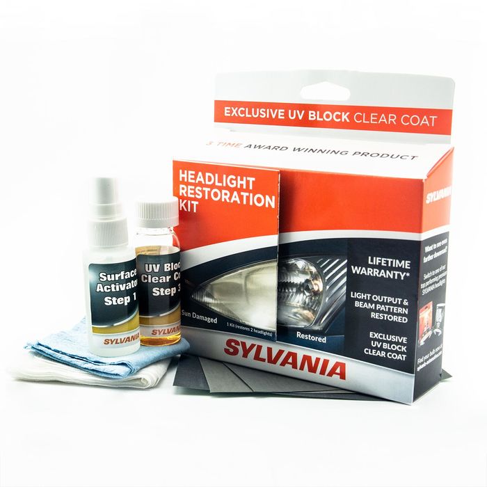 Sylvania Headlight Restoration Kit with UV Block Clear Coat
