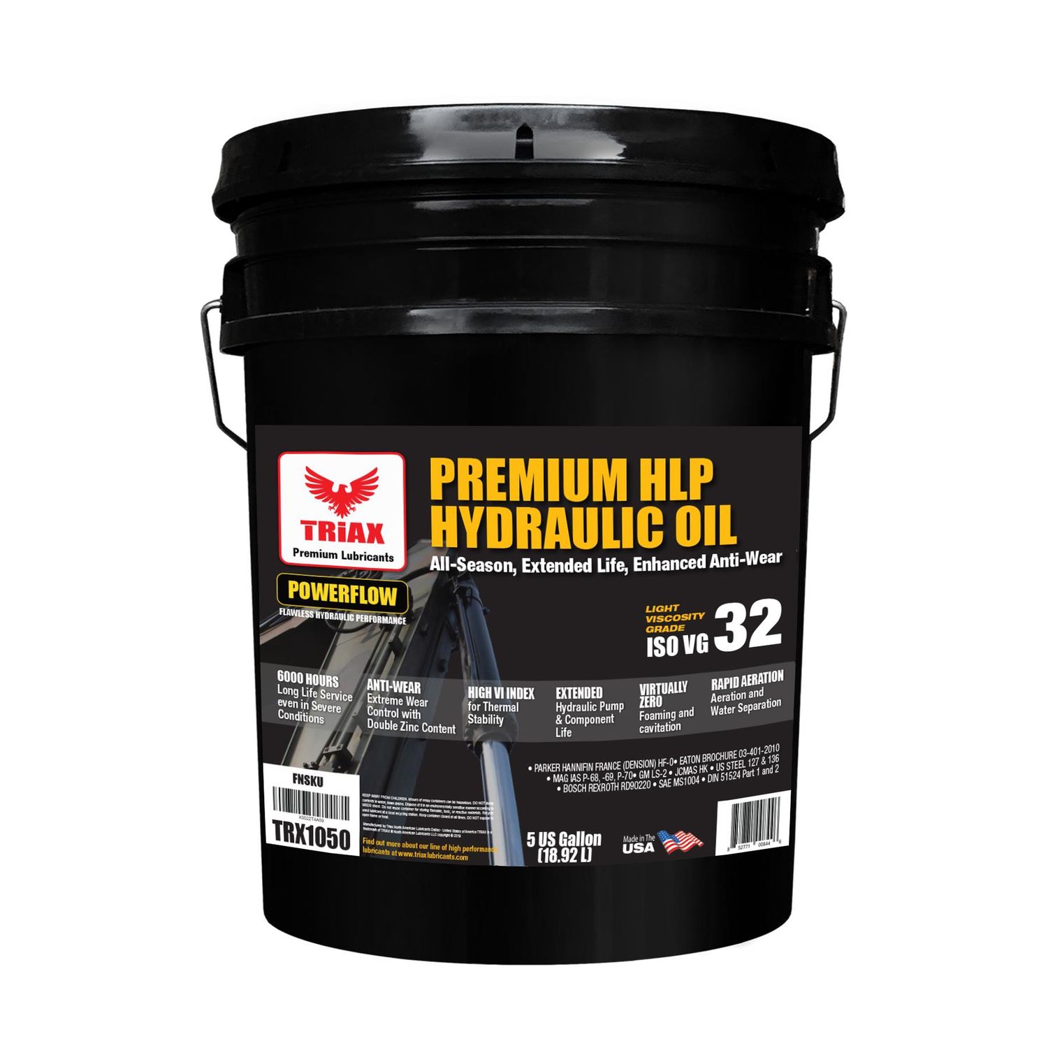 Triax Lubricants Powerflow HLP 32 Long Life Hydraulic Oil 5gal