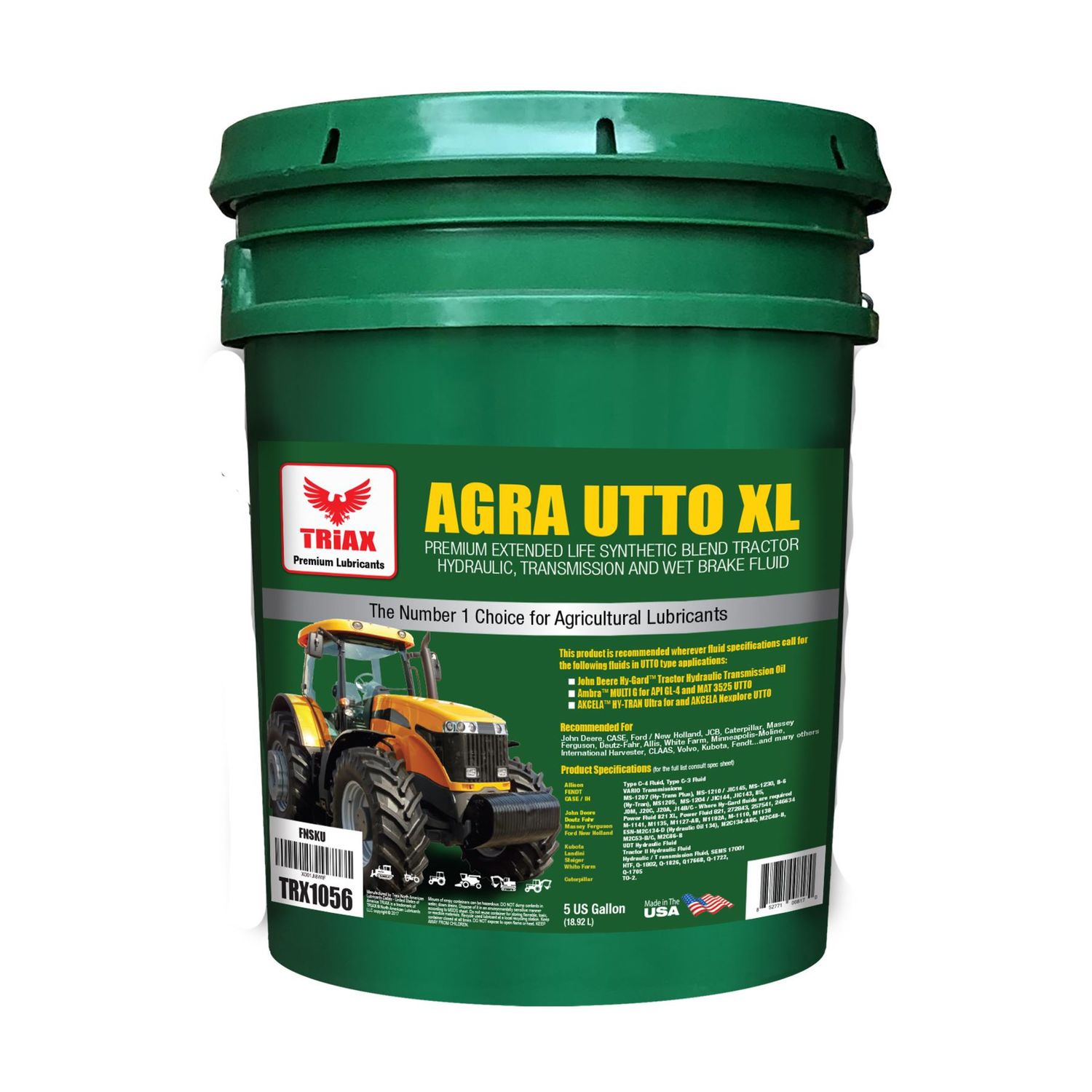 Triax Lubricants Agra UTTO XL Synthetic Blend Tractor Fluid 5gal
