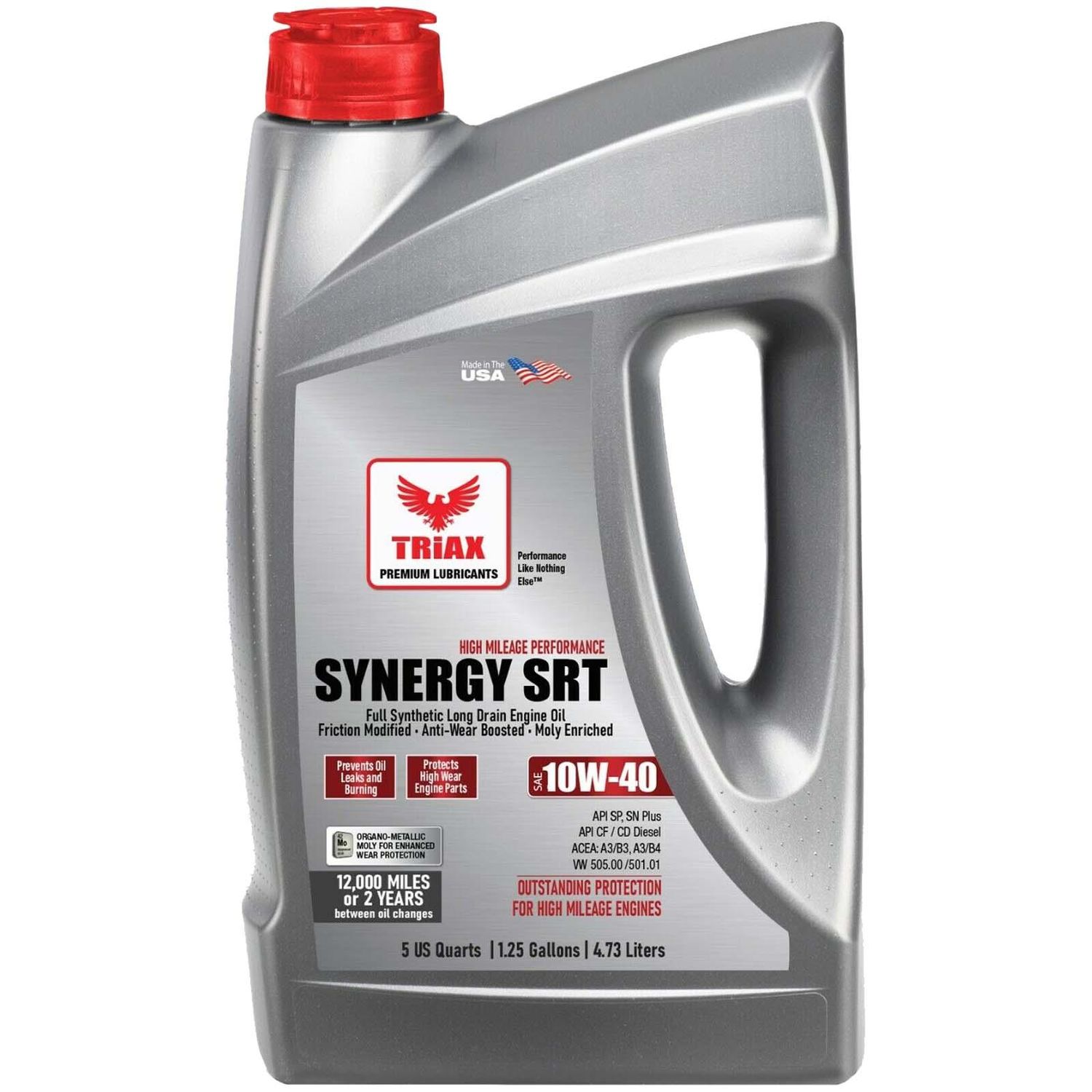Triax Lubricants Synergy SRT Engine Oil High Mileage Full Synthetic 10W