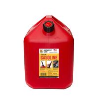 SureCan 5-Gallon Red Plastic Gas Can, EPA Compliant, Flex Funnel Nozzle, Self-Venting Spout