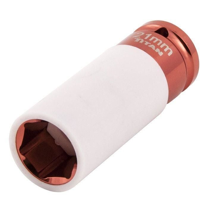 Neilsen 21mm & 23mm Socket For Wheel Nuts - 1/2" Drive, Chrome 6-Point Socket (Single Piece)
