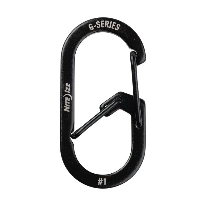 Nite Ize Stainless Steel No.1 G-Series Black Dual Chamber Carabiner Key  Chain 2 Pack