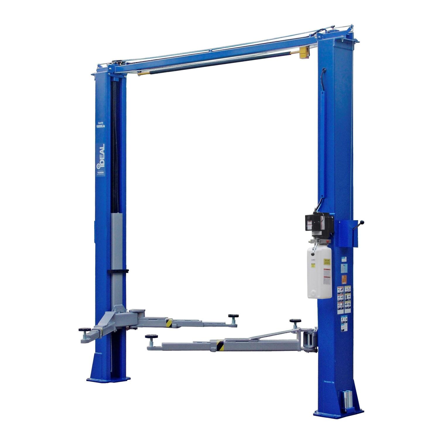 iDeal 10,000lbs Asymmetrical Two Post Clear Floor Lift