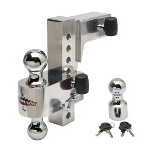 Aluma-Tow 6in Drop Aluminum Adjustable Ball Mount With 2 Locks And 3 ...