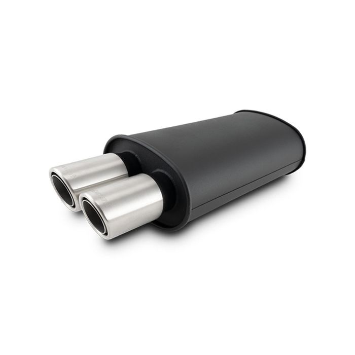 Streetpower Flat Black Oval Muffler 2.5 Streetpower Flat Black Oval Muffler 2.5
