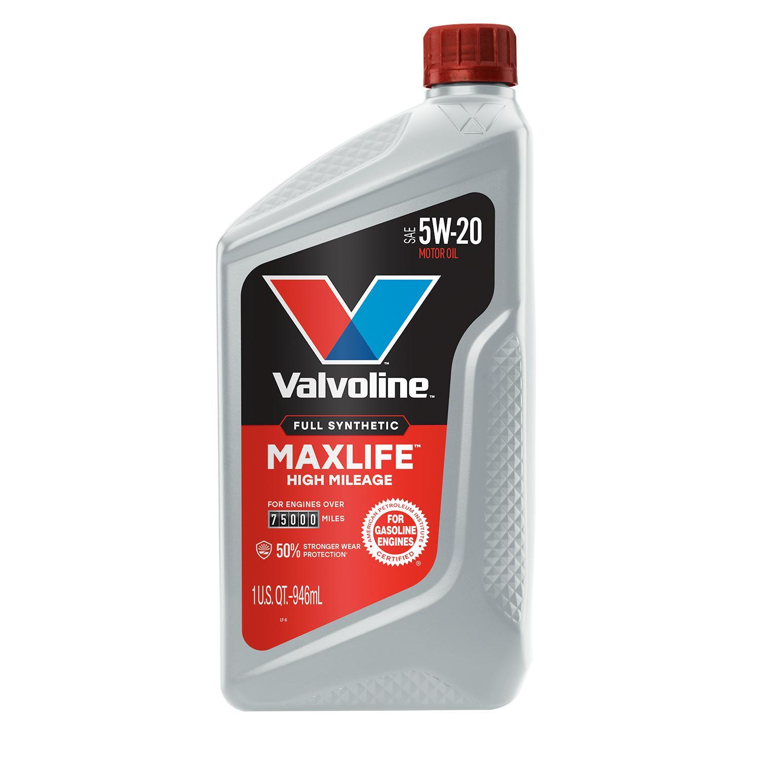Valvoline 5W20 Full Synthetic High Mileage Engine Oil 1 Quart