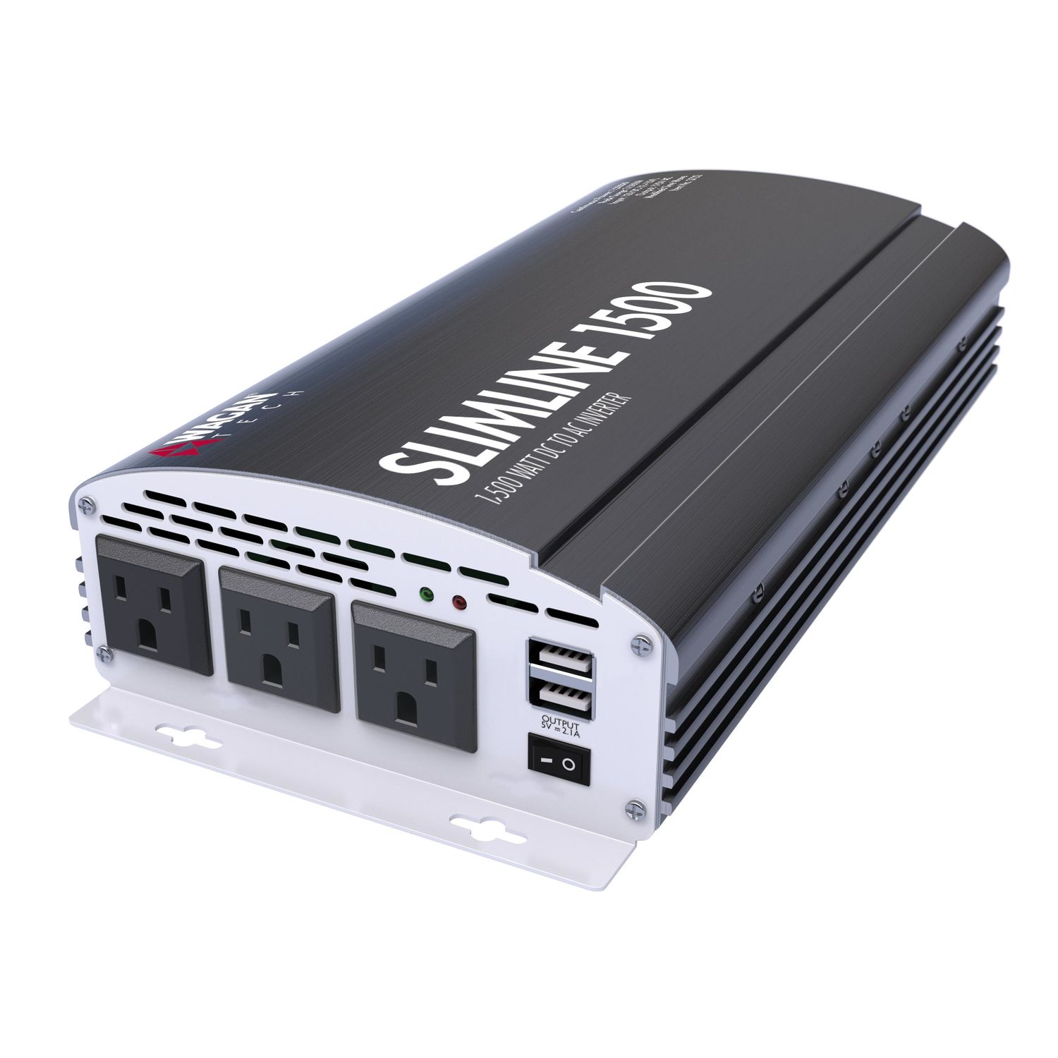 Power Bright 1500-Watt DC to AC Power Inverter with 12.5 Amps Continuous  Output - Anodized Aluminum Case