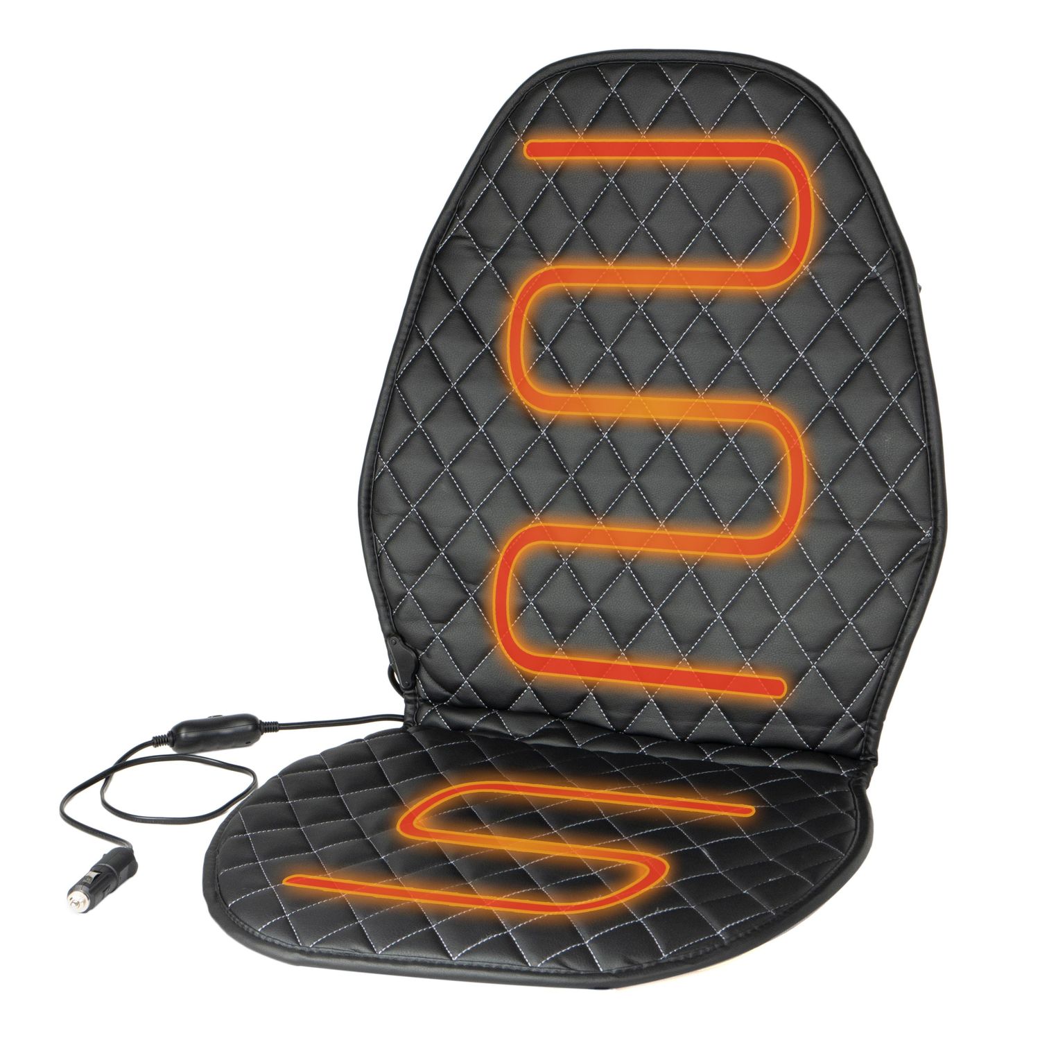 Wagan Velour Heated Seat Cushion - Black