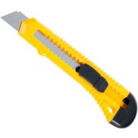 RW Base Yellow Utility Knife / Box Cutter - Anti-Slip Handle - 6 1/2 inch - 4 Count Box