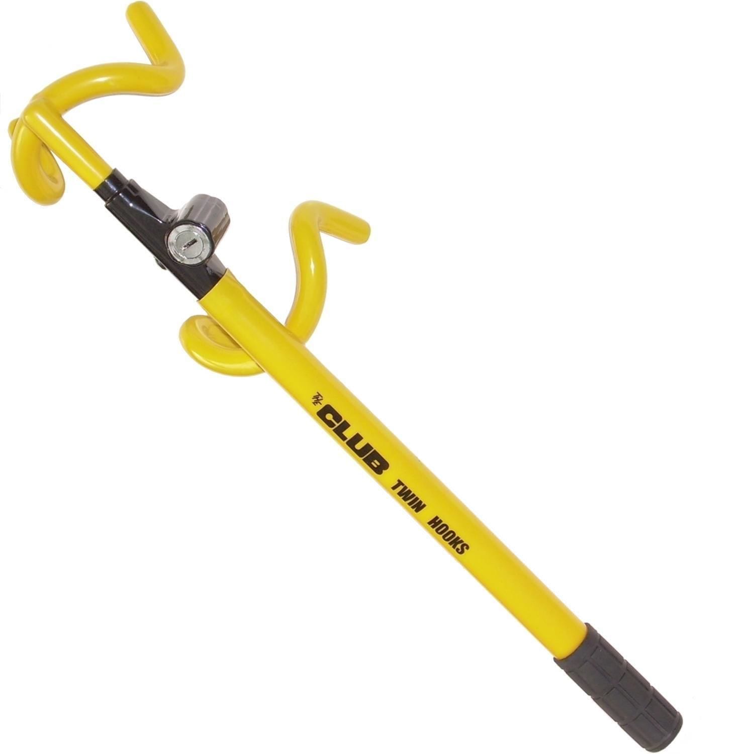 The Club Yellow Twin Hook Steering Wheel Security Lock