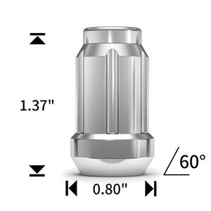 20-Piece Chrome Lug Nut Set For Infiniti - M12x1.25 Thread, Mag/Flat Seat, 37mm Tall