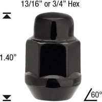 White Knight Wheel Nut 4 Piece 1706SBK-4 for Subaru WRX STI
